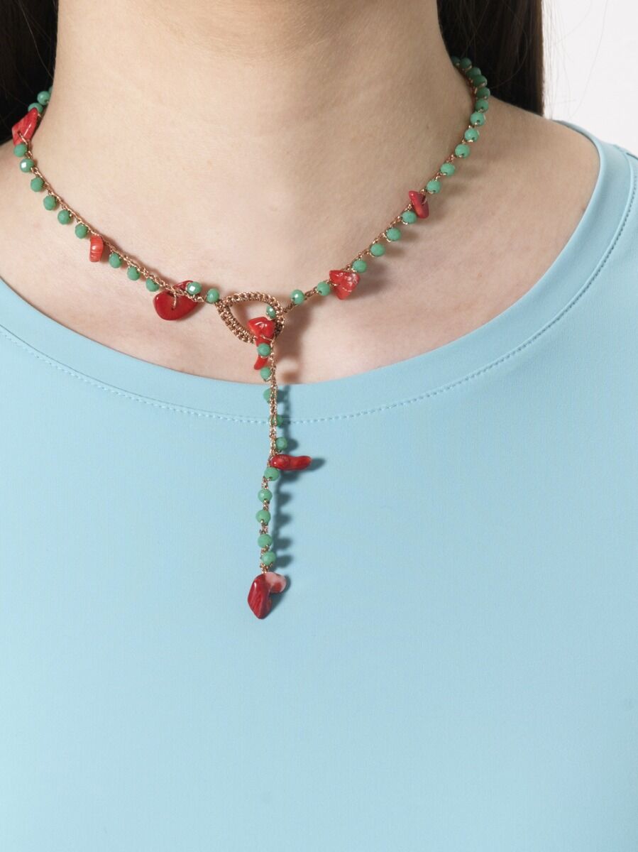 Necklace - Green and red