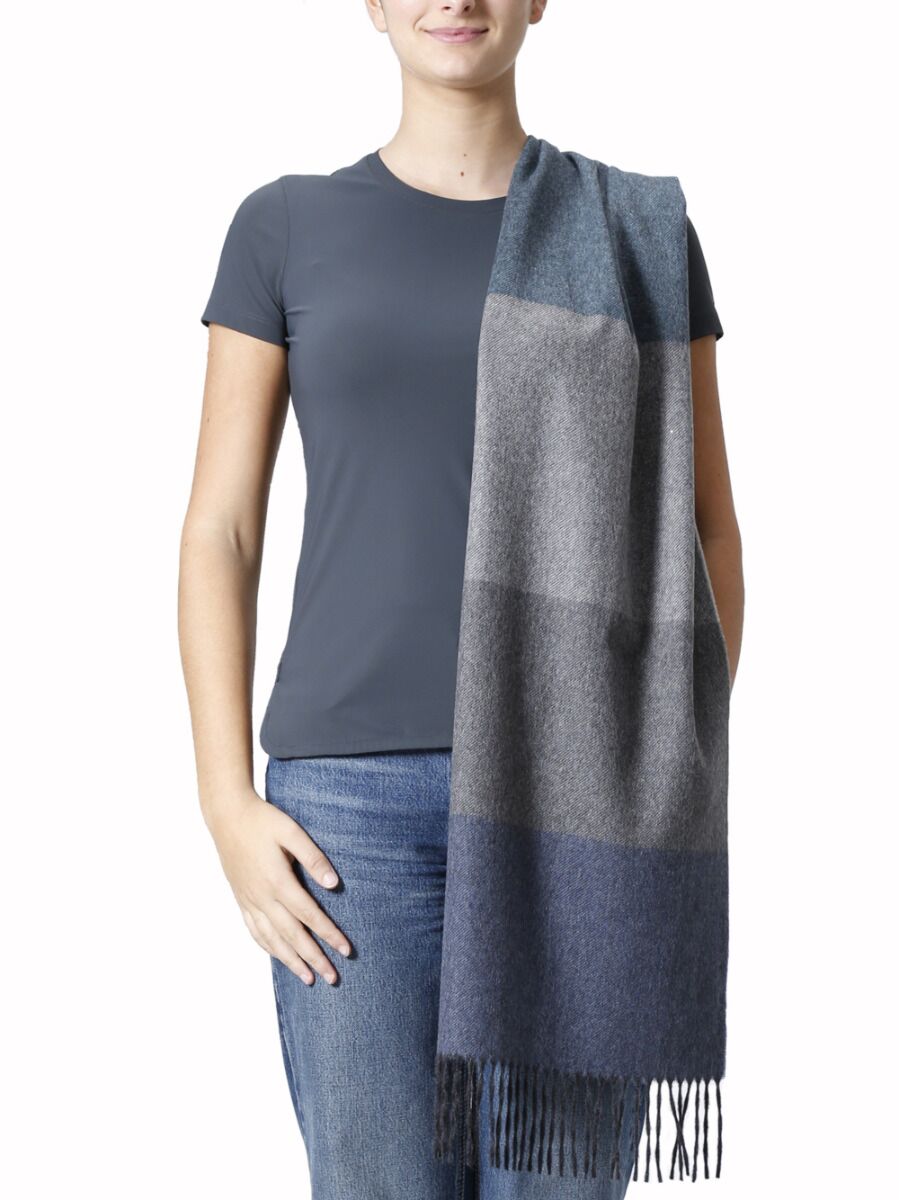 Sciarpa Cashmere Grigio Azzurra