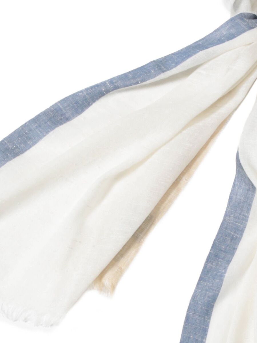 Linen and silk scarf - Ivory