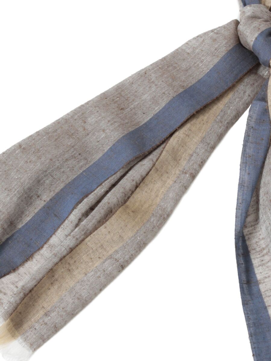 Linen and silk scarf - Dove grey