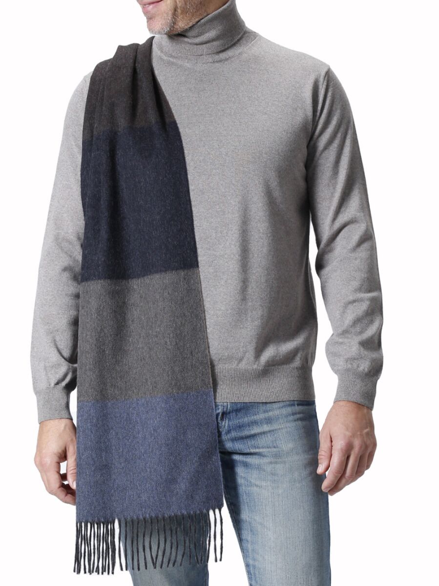 Sciarpa Cashmere Tortora Azzurra