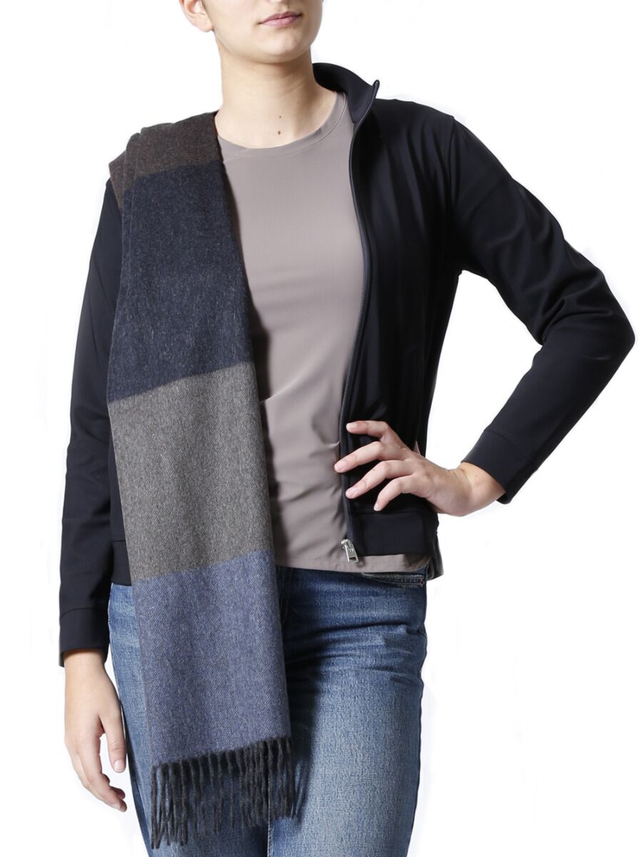 Sciarpa Cashmere Tortora Azzurra