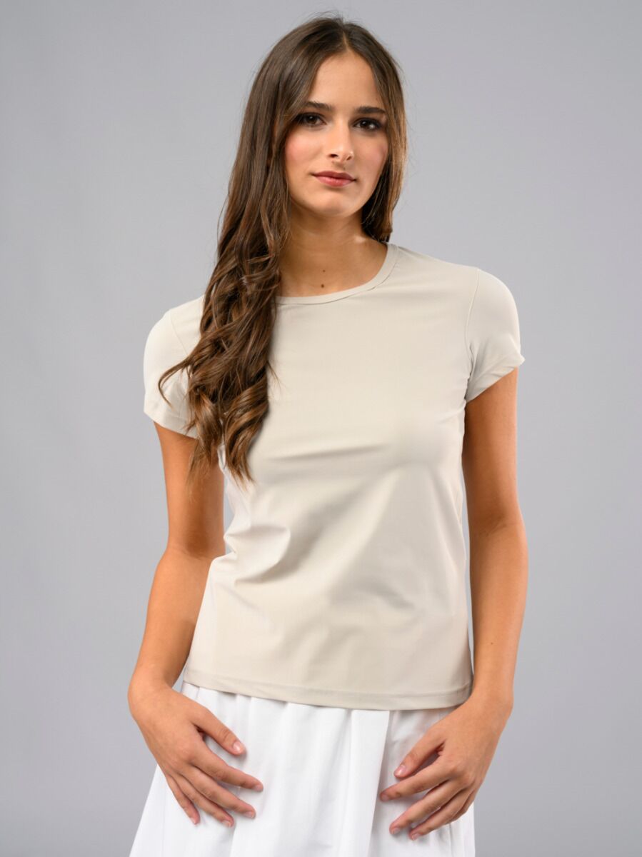 T-shirt Donna FUTURO FASHION – Ecru, Taglia Unica (8-12 UK), Stampa Giostra, Manica Corta