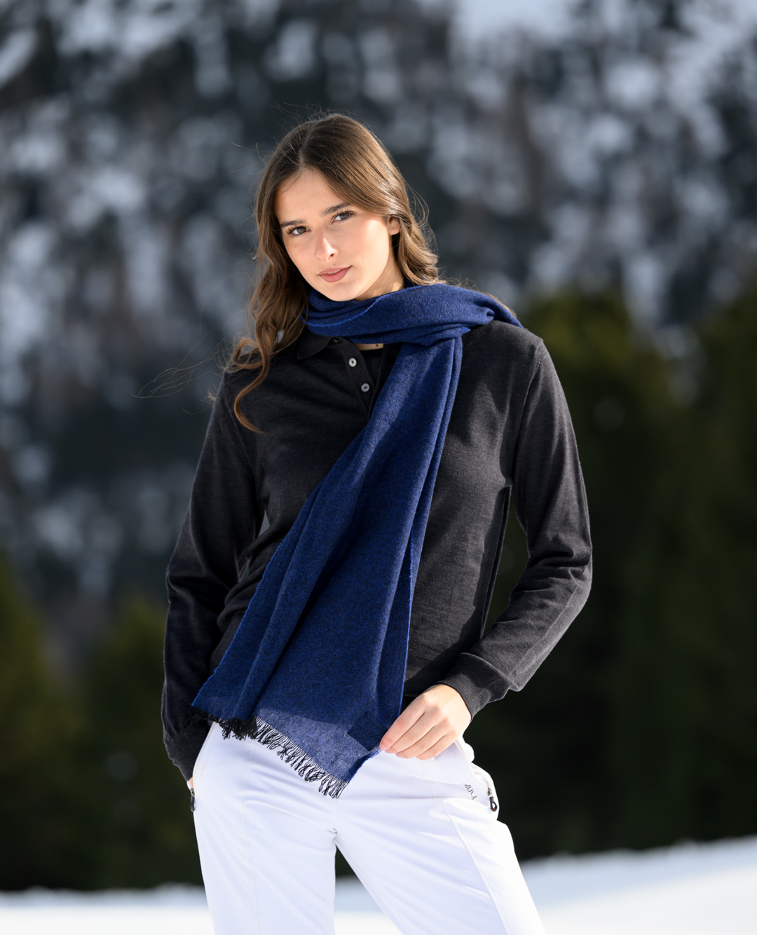  Wool Polo shirt Firenze and recycled cashmere scarf 
