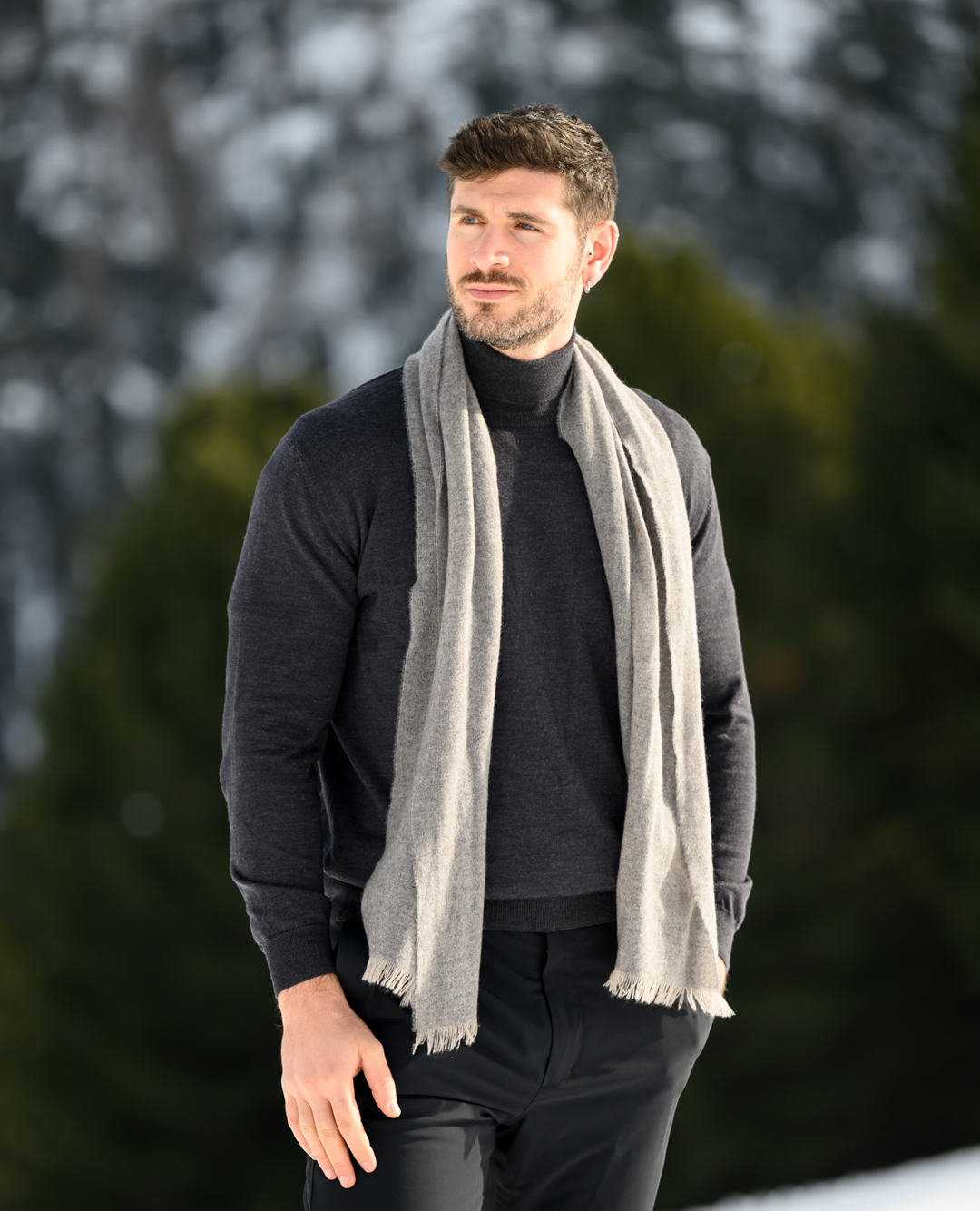 Turtle neck Firenze and recycled cashmere scarf