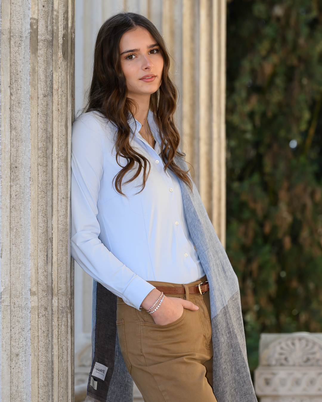 Camicia Venezia Soft e Sciarpa in lino a quadri