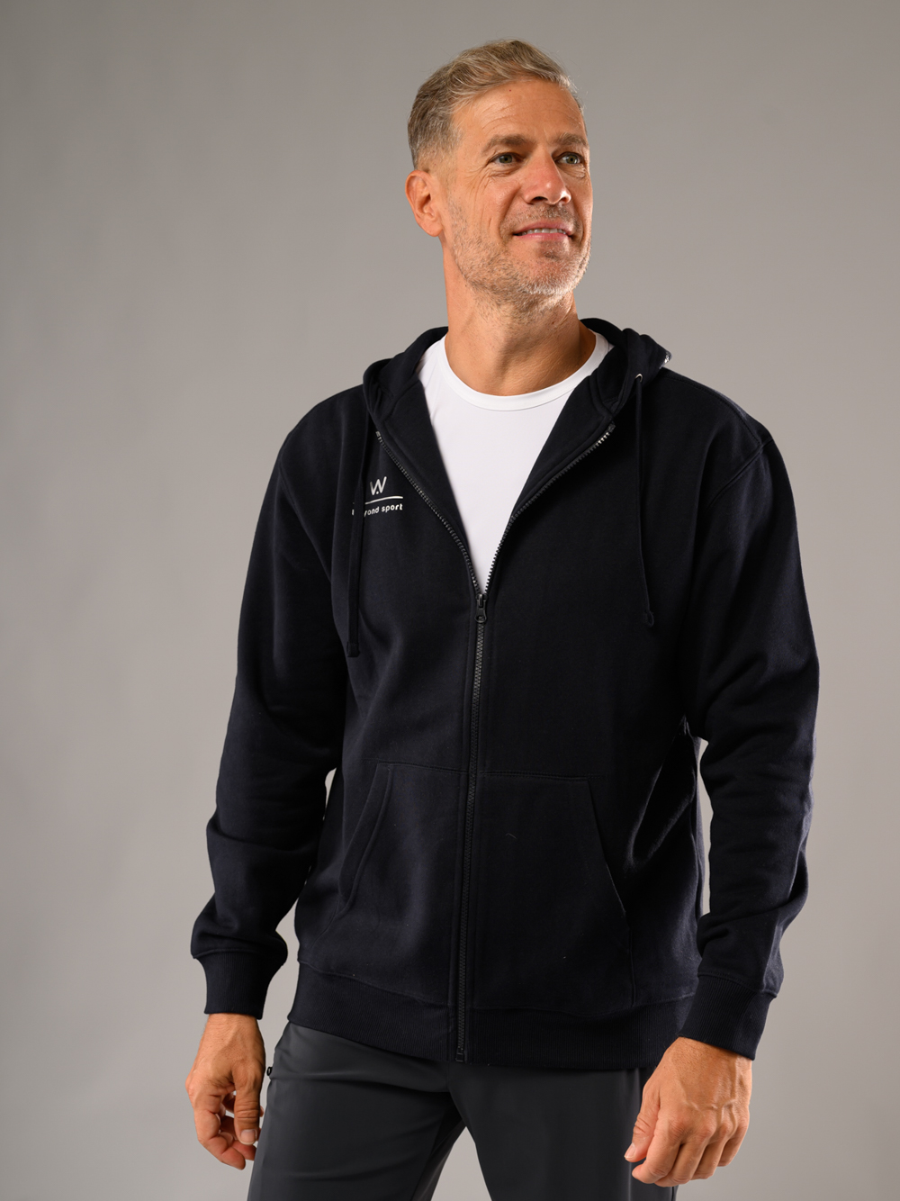 Felpa miami zip blu