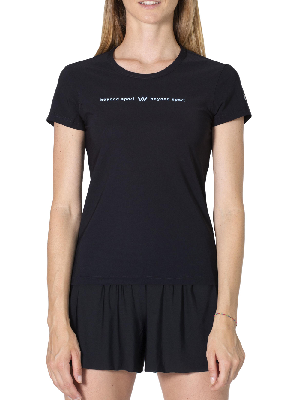 Immagine t-shirt padel nera donna